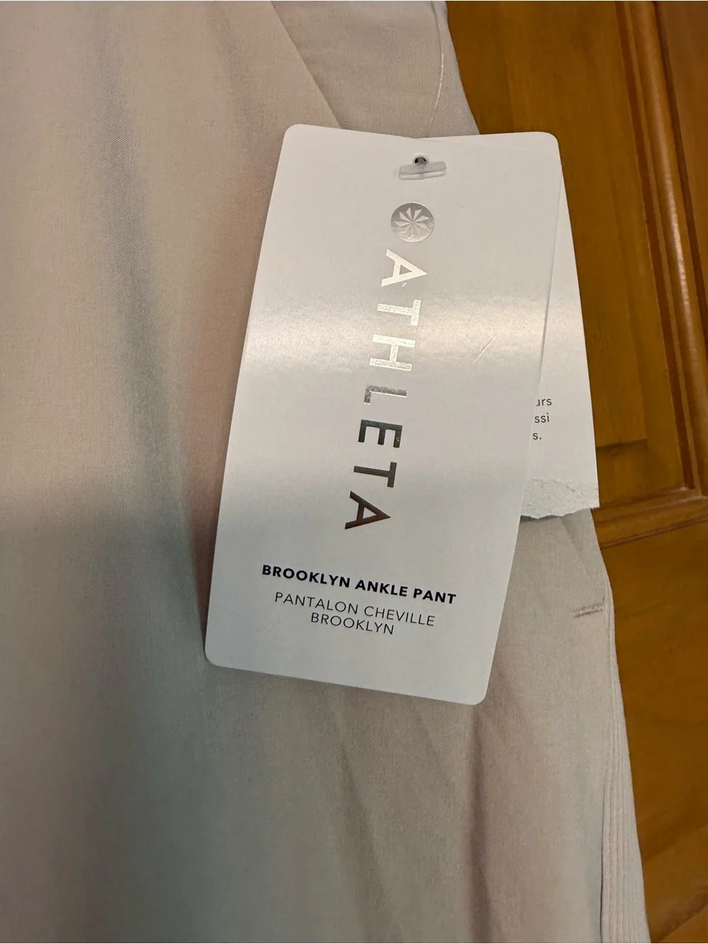 NWT Athleta Brooklyn ankle pant Light Cream Straight-Leg Pull-On Pants